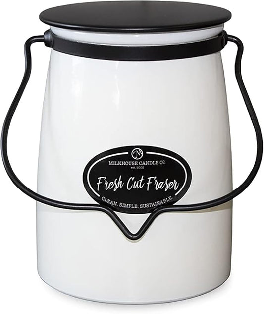 Milkhouse Candle Company - Fresh Cut Fraser - Creamery Collection - 22oz Single Cotton Wick Soy Candles with Beeswax - Long Burn Time, Made in The USA - Non Toxic, Premium Scented Candles
