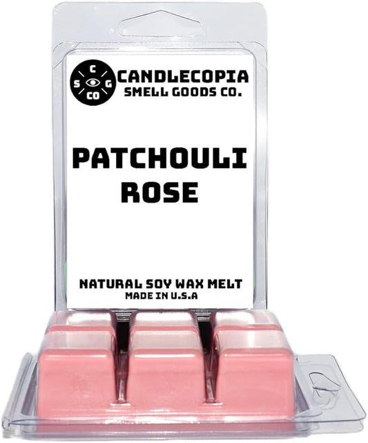 Patchouli Rose Strongly Scented Hand Poured Vegan Wax Melts, 12 Scented Wax Cubes, 6.4 Ounces in 2 x 6-Packs
