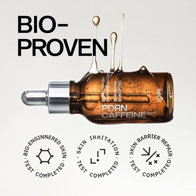 IOPE PDRN Caffeine Shot & Retinol Super Bounce Serum - Plant Based Anti-aging Serum, Korean Retinol for Daily Use
