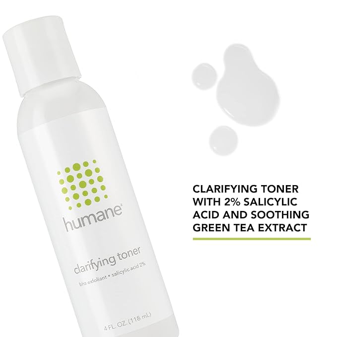 humane Maximum-Strength Acne Wash, Clarifying Toner, and Oil-Free Moisturizer Bundle - 10% Benzoyl Peroxide Acne Treatment