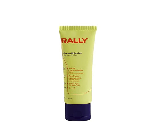 RALLY Plant-Based Gel Cream Facial Moisturizer | Hydrate + Soothe | Control Oil + Clear Breakouts | Healthy Skin for Teens + Athletes 2 OZ