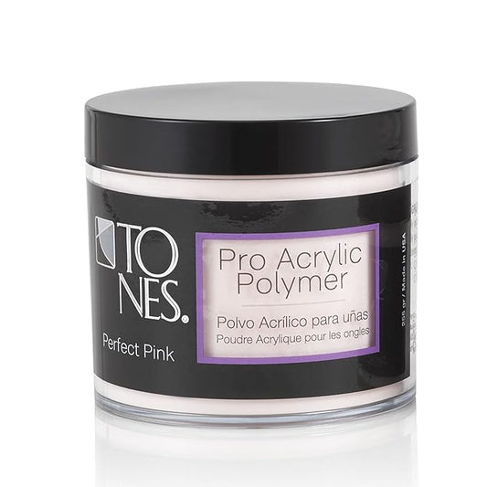 Tones Ultra Acrylic Powder | Perfect Pink | 8.5 Oz | Durable Retention | Silky Consistency | Crystal Clarity & Effortless Nail Sculpting Formula