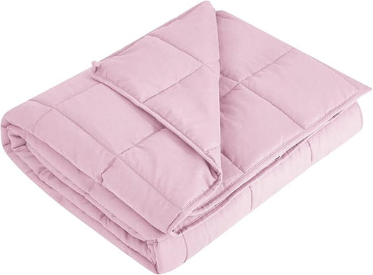 L'AGRATY Weighted Blanket - 36"x48" 5lbs Cooling Breathable Microfiber Material with Glass Beads Small Blanket All-Season Summer Fall Winter Soft Thick Comfort