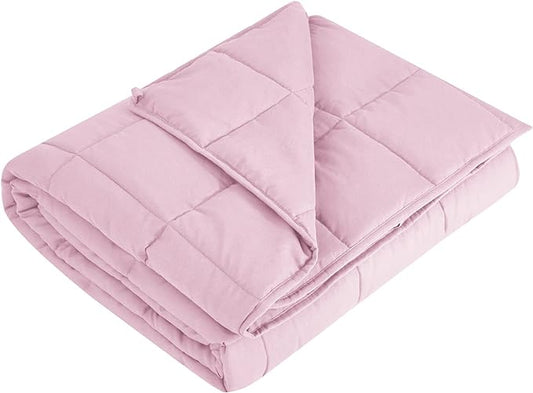 L'AGRATY Weighted Blanket - 48"x72" 20lbs Cooling Breathable Heavy Blanket Microfiber Material with Glass Beads for Adult All-Season Summer Fall Winter Soft Thick Comfort