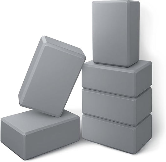 6 Pack Foam Yoga Blocks 9x6x4 Inch EVA Non-Slip Yoga-Blocks Lightweight Foam Exercise Blocks for Yoga Pilates General FitnessStretching and Toning