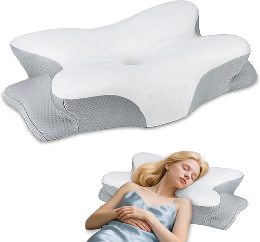 CCidea Ergonomic Contour Memory Foam Pillow for Side Sleepers, Breathable Cervical Support Pillow with Removable Cover