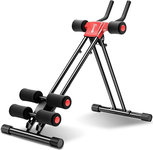 Ab Machine Abdominal Stomach Workout: Adjustable Ab Trainer Machine Ab Cruncher Core Strength Training Equipment for Home Gym Foldable for Women and Men