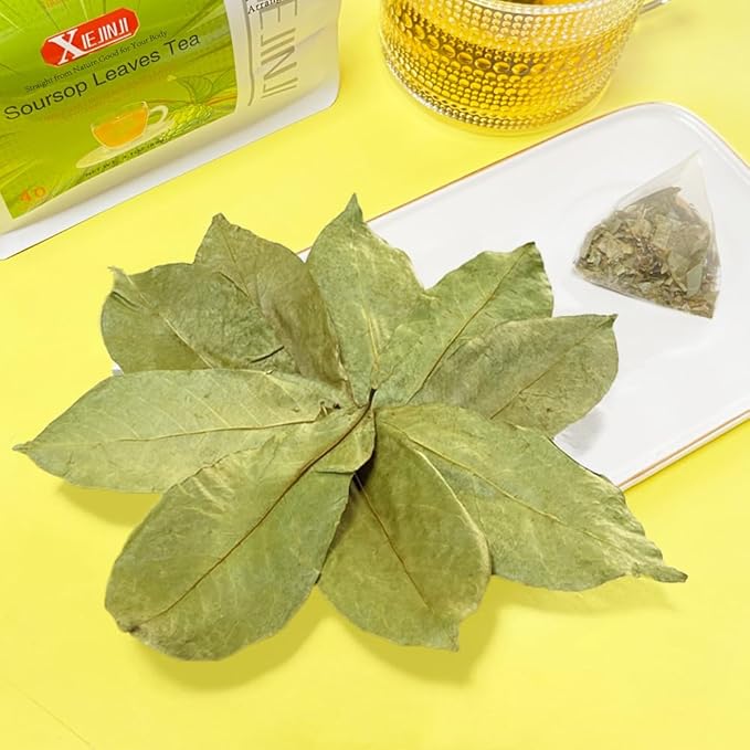 XIEJINJI Soursop Leaf Tea, 40 Tea Bags – Premium Graviola Leaf Infusion Rich in Antioxidants for Immune Support, Caffeine-Free Herbal Wellness
