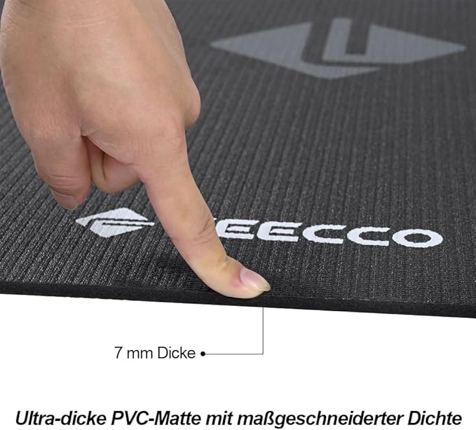 FEECCO Jump Rope Mat, Large Size Non-Slip Jump Rope Pad for Indoor Floor and Outdoor Concrete, 7mm Thick High-Density Material Customized for Jump Roping