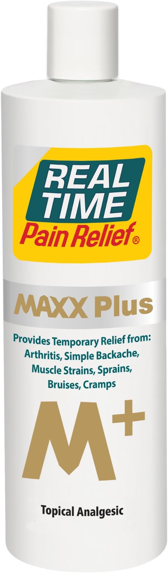 Real Time Pain Relief MAXX Plus - 16oz Bottle | Intensive Formula with 19 Natural Ingredients Including Hemp Oil | Fast-Acting Relief for Muscle Pain, Arthritis, Backaches, and More