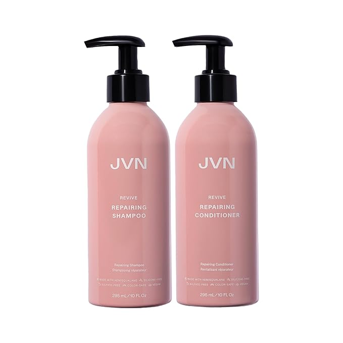 JVN Revive Repairing Shampoo & Conditioner Set (20 Oz), Strengthen & Repair Damaged, Color Treated, or Fragile Hair, Hair Care for Women and Men, No Silicones or Sulfates