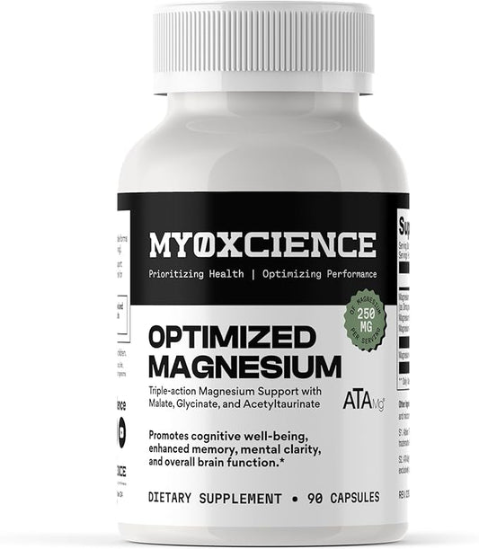 MYOXCIENCE Optimized Magnesium 3 Forms of Magnesium Glycinate, Taurate (as ATAmag®) and Malate to Support Stress Relief and Sleep