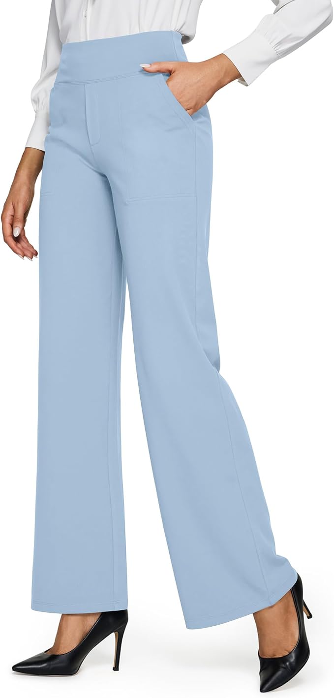 G4Free Yoga Pants Women Wide Leg Pants with Pockets High Waist Stretch Dress Casual Sweatpants Petite/Regular/Tall