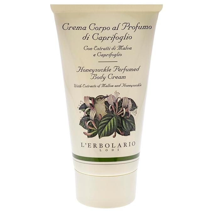 LErbolario Perfumed Body Cream, Honeysuckle, 5.7 oz - Body Lotion - With Extracts of Jojoba Oil - Floral Citrus Scent - Moisturizing - Cruelty-Free