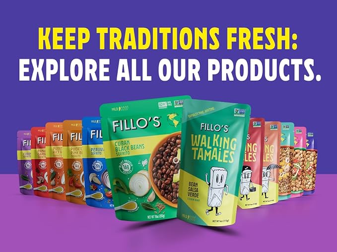 Fillos Walking Tamales Savory, Ready To Eat Vegan Snacks Microwaveable Meal, Gluten Free and Preservative Free 7 Pack with Mild Tamales Lunchables