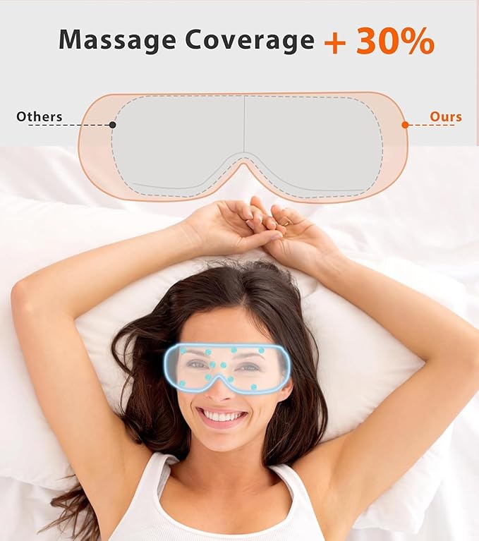 Eye Massager with Heat for Migraines - Relieve Dry Eyes, Eyestrain, and Pain - Air Compression Eye Massager Mask for Relaxation, Sleep Improvement - Mother's Day Gifts (Pink)