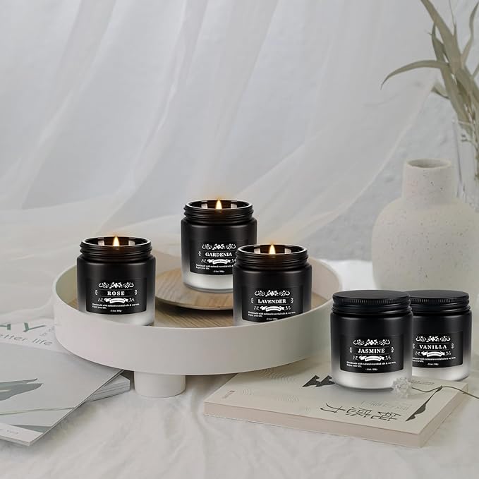 12-Pack Scented Candles Set - Men Candles for Home Scented, 3.5oz Soy Wax, Long Lasting Candle, Soy Candle Gifts Set for Men, Birthday, Valentine, Christmas, Anniversary Present