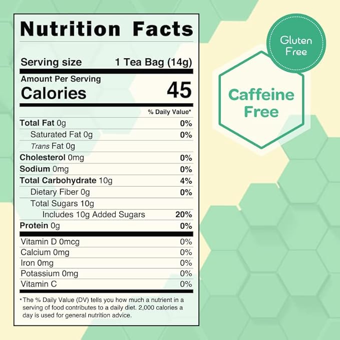 True Honey Peppermint Tea Bags - Honey Crystals Blended in Every Sachet - Healthy Digestion Nutriment - All Natural Organic Herbal Caffeine Free Tea Bag 24 Count…