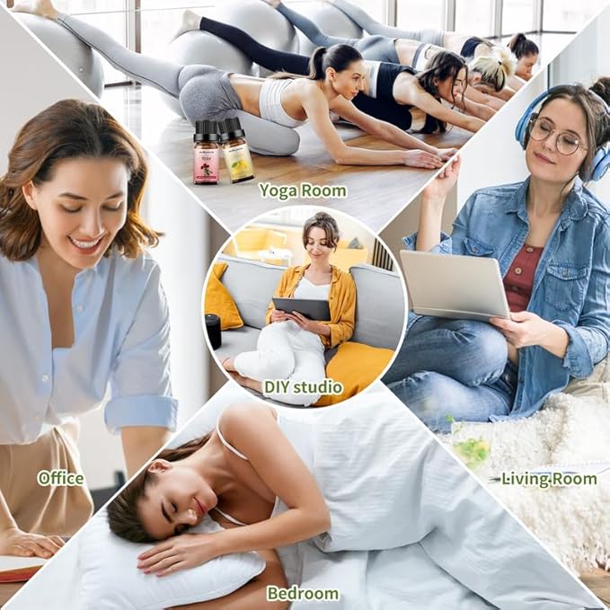 Sedbuwza Rose Lemon Essential Oil Set, Rose Fragrance Oil Lemon Scent Oil Set for Diffuser, Aromatherapy, Massage, Soap, Candle Making 2 x 10 ml