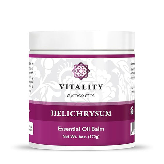 Vitality Extracts Helichrysum Balm - 6oz, Helichrysum Gymnocephalum, Beeswax, Almond Oil, Ultra-Moisturizing, Skin Healing, Full Body Hydration