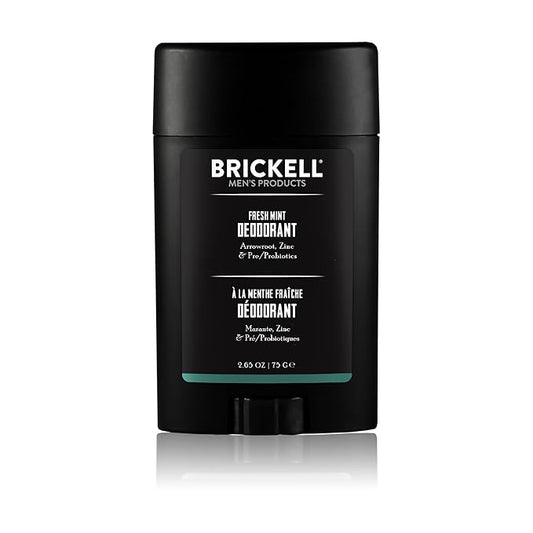 Brickell Men's Products Natural Deodorant For Men, Natural and Organic, Aluminum, Alcohol, and Baking Soda Free, 2.65 Ounce, Fresh Mint