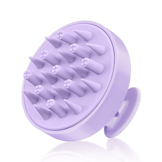 HEETA Hair Scalp Massager Brush, Updated Scalp Exfoliator with Soft Silicone Bristles, Wet & Dry Head Massager Washing Tool for Women, Men, Kids, Lavender Purple
