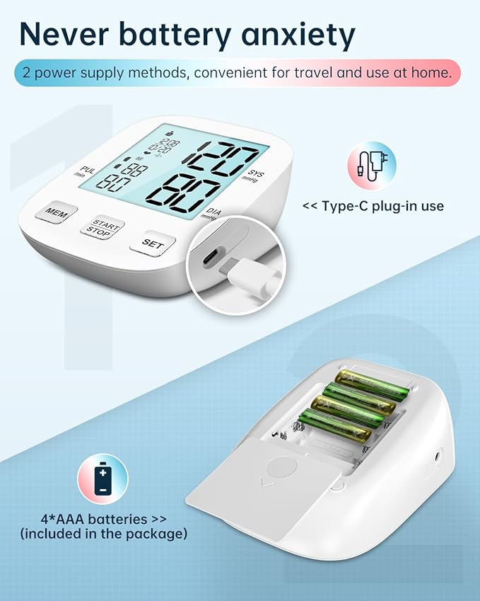 Blood Pressure Monitor-HOLFENRY Blood Pressure Monitors for Home use, Accurate Upper Arm Automatic Digital BP Machine with 9-17inches Blood Pressure Cuff and AAA Batteries