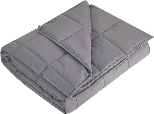 L'AGRATY Weighted Blanket - 48"x72" 20lbs Cooling Breathable Heavy Blanket Microfiber Material with Glass Beads for Adult All-Season Summer Fall Winter Soft Thick Comfort