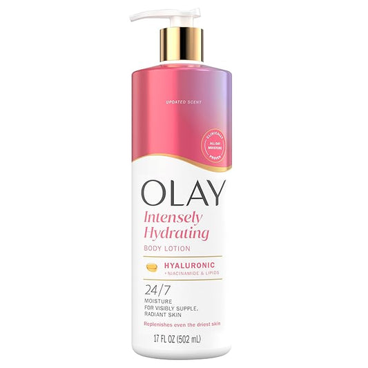 Olay Body Lotion for Women, Nourishing with Hyaluronic Acid Serum, Visibly Soften & Smooth Skin, 24hr Moisture & Hydration, Fast Absorbing Formula, Vitamin B3 Complex, For All Skin Types, 17 fl oz