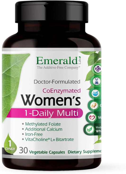 EMERALD LABS Women's 1-Daily Multi - Multivitamin for Women - Includes Calcium, Zinc, Vitamin B & More - Bone & Immune Support Supplement* - Gluten-Free - 30 Vegetable Capsules