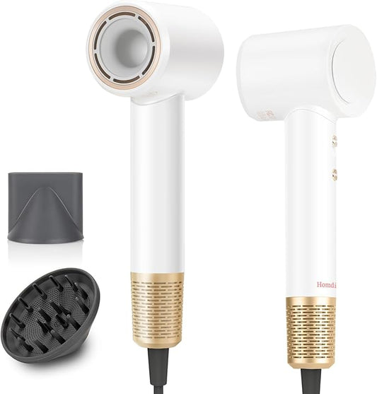 Hair Dryer - Ionic Blow Dryer with Diffuser,112000RPM High Speed Brushless Low Noise Hairdryer, Lightweight/Compact/Mini Design,110V Use for Home/Travel, Suitable for All Hair Types Women, Men