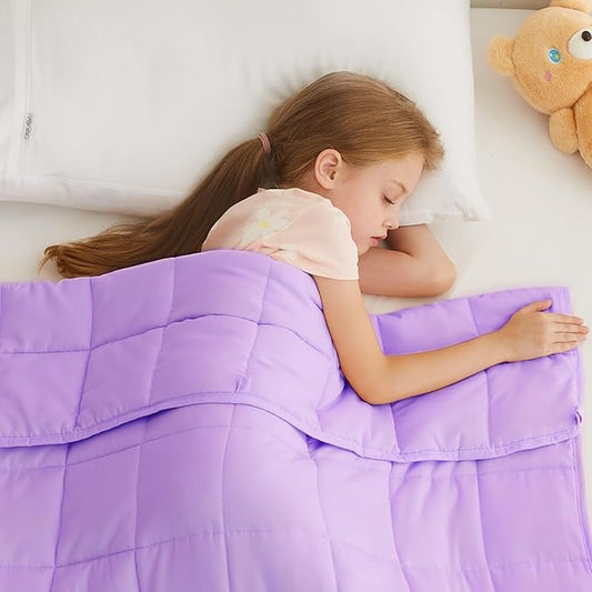 L'AGRATY Weighted Blanket - 36"x48" 5lbs Microfiber Material with Glass Beads Small Blanket for All-Season Summer Fall Winter Soft Thick