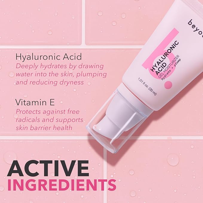 Beyou. Hyaluronic Acid Gel Moisturizer – Lightweight Oil-Free Water Gel for Deep Hydration, Plumping & Reducing Dryness – Fragrance-Free Korean Skincare for Sensitive & All Skin Types – 1.01 fl oz