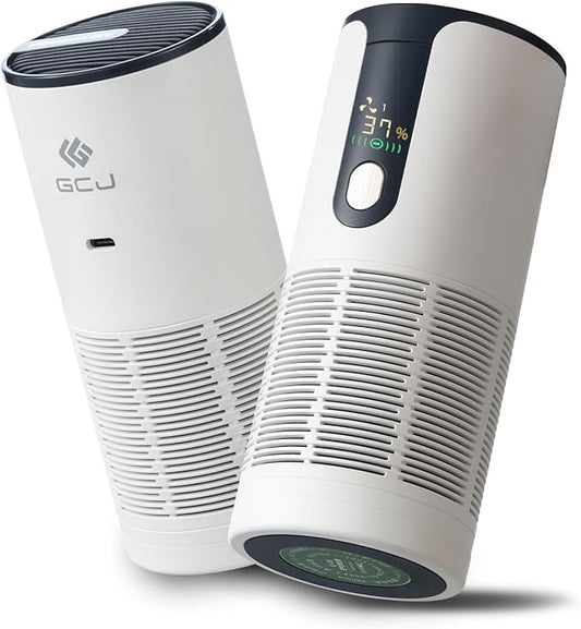 GCJ Small Room Air Purifier 3 speed,Personal Air Purifier for Desk with Power and Negative Ion Display Improve New Car Smell,Purificador Quiet for Classroom,3Color,Suit Offices,Pet Area and Closet