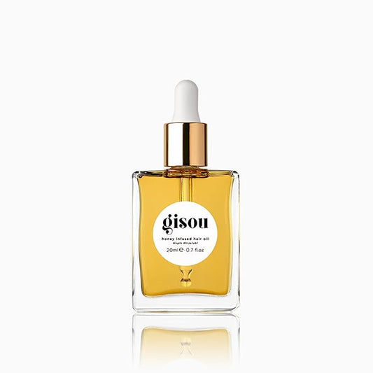 Gisou Honey Infused Hair Oil - Hydrating & Frizz Control Treatment with Mirsalehi Honey, Adds Shine & Heat Protectant for All Hair Types, 0.7 Fl Oz