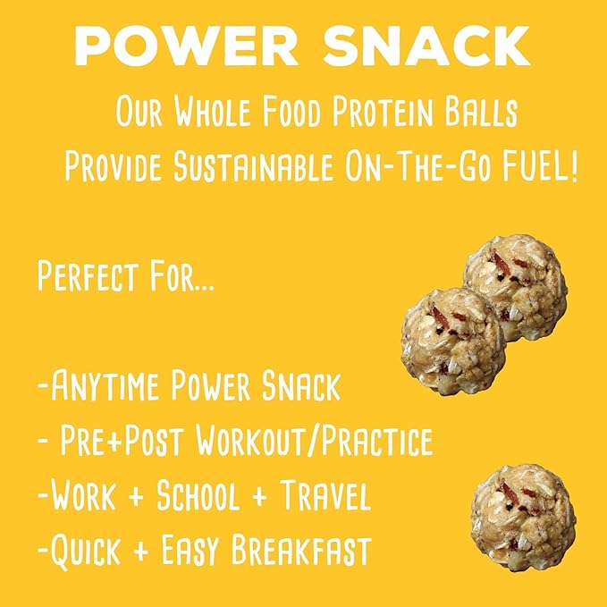 simplyFUEL Whole Food Protein Balls with Probiotics - Peanut Butter Honey Almond Snacks - Protein Snack - Gluten Free Energy Balls (24 Packs)