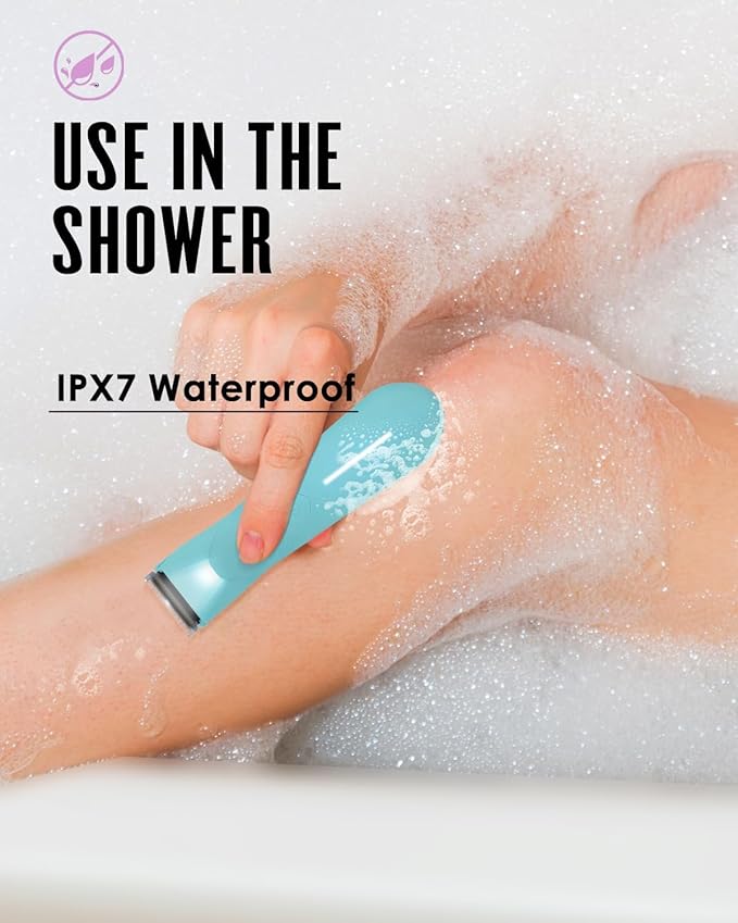 Bikini Trimmer for Women, Electric Shaver for Women with Light, Pubic Hair Trimmer, Waterproof Wet/Dry Personal Body Hair Grooming, 7 Precisions, 240 Minutes Shaving