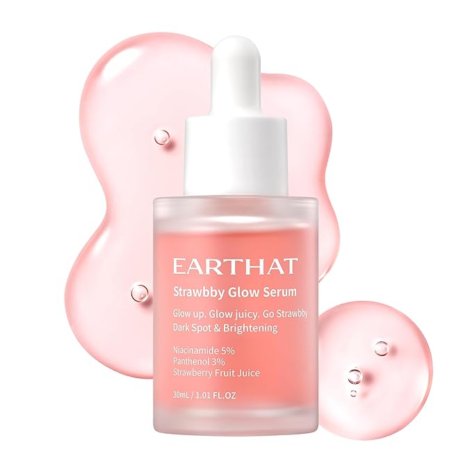 Strawbby Glow Serum - Brightening & Hydrating Korean Dark Spot Corrector Skincare with Fermented Strawberry Juice, Niacinamide 5%, Panthenol 3% and Centella Asiatica for Glass Skin, 30ml