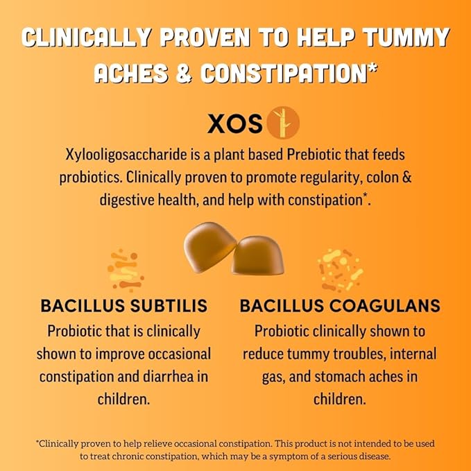 Llama Naturals Kids Probiotic with Prebiotic Fiber, Vegan, Organic Prebiotics and Probiotics Gummies for Gut Health Support, Toddler Real Fruit Gummy Vitamins, No Added Sugar Cane, Peach Mango, 120 Ct