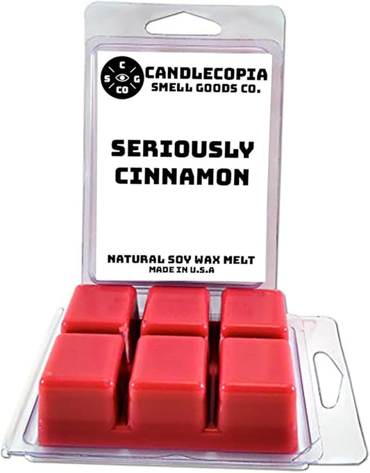 Seriously Cinnamon Strongly Scented Hand Poured Vegan Wax Melts, 12 Scented Wax Cubes, 6.4 Ounces in 2 x 6-Packs