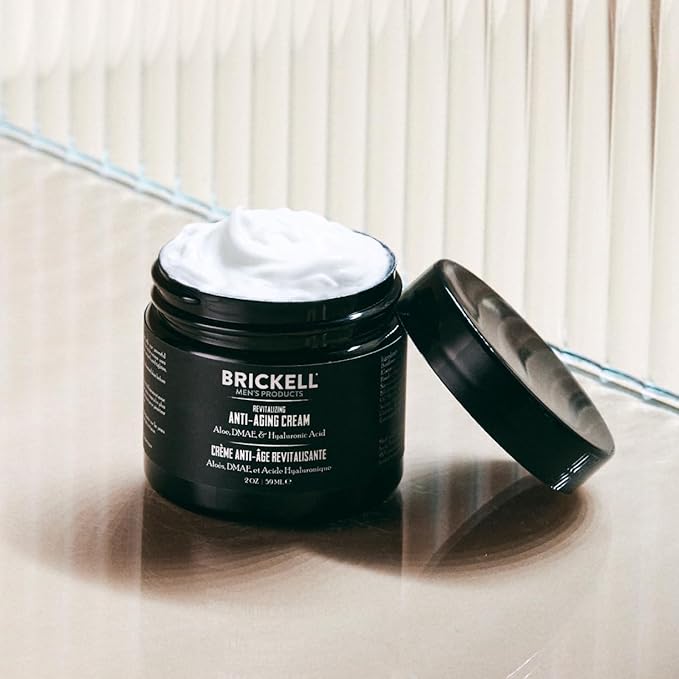 Brickell Men's Revitalizing Anti-Aging Cream For Men, Face Moisturizer For Face To Reduce Fine Lines and Wrinkles, Natural and Organic Anti Wrinkle Night Face Cream, 2 Ounce, Scented