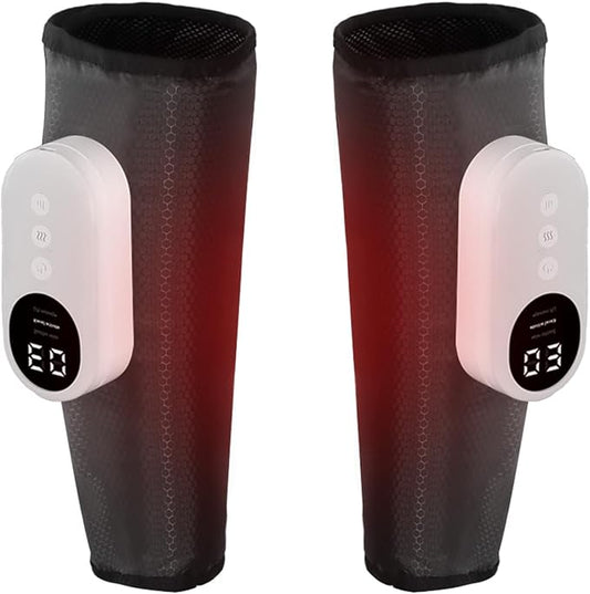 Calf Air Compression Massager for Circulation and Pain Relief, Leg Massager with Heat, Relieve Fatigue, Help for Edema and Varicose Veins, Gifts (Calf: Within 22.5 inches)