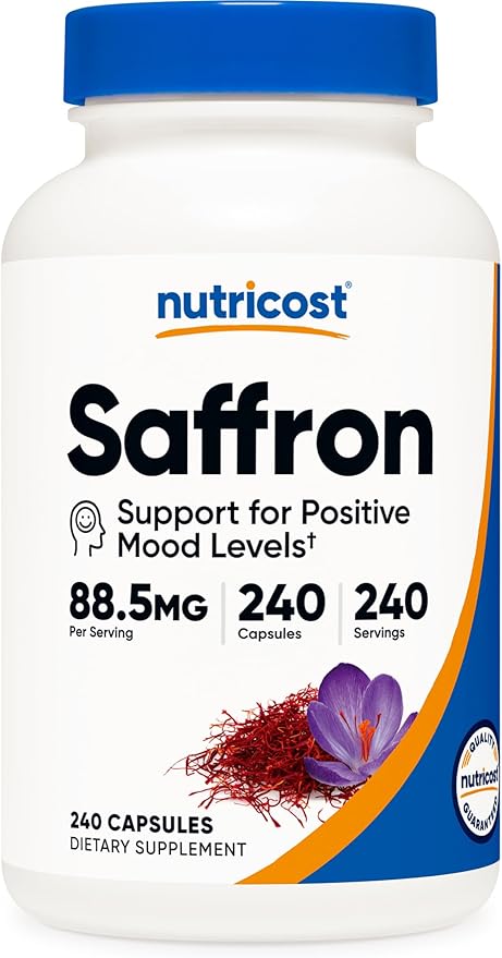 Nutricost Saffron Extract 88.5mg, 240 Capsules - Veggie Caps, Non-GMO, Gluten Free