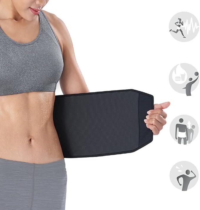 Bracoo Waist Trimmer Wrap,Sweat Sauna Slim Belly Belt for Men & Women-Abdominal Waist Trainer,Increased Core Stability, SE22