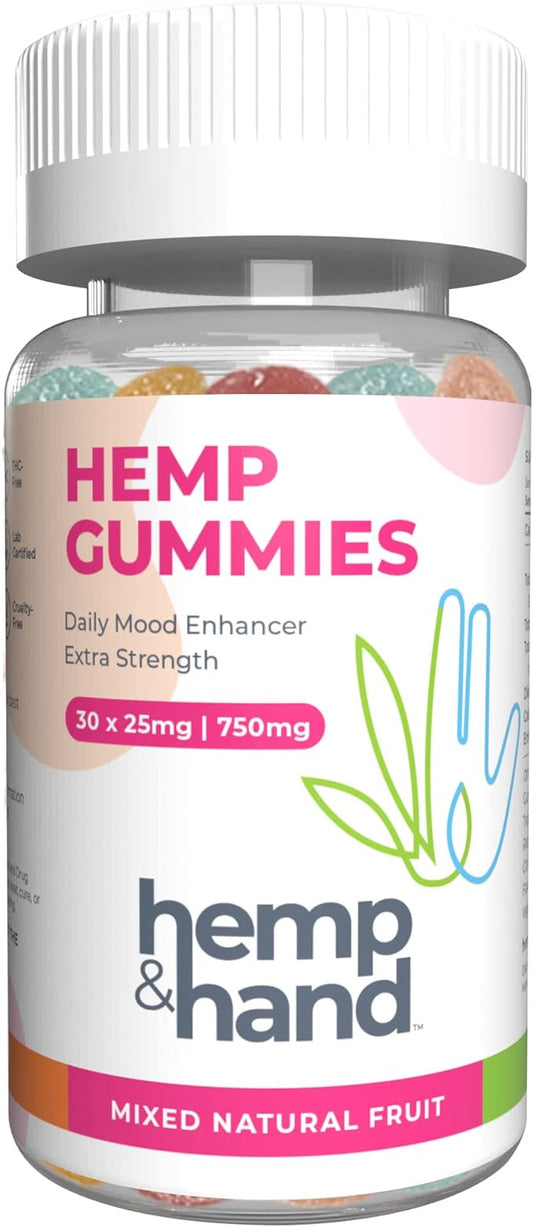 Hemp Gummies 750mg - Chill, Inflammation, Natural Pain, Restful Sleep (25mg Gummy) - by Hemp and Hand