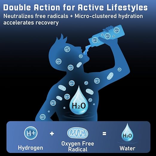 Hydrogen Water Bottle - Up to 4000PPB SPE/PEM Tech Hydrogen Water Generator - 7.8Hz Microclusters Tech for Faster Absorption, Leak-Proof, Dual-Layer Glass, Fast Charge, Ideal Gift for Wellness