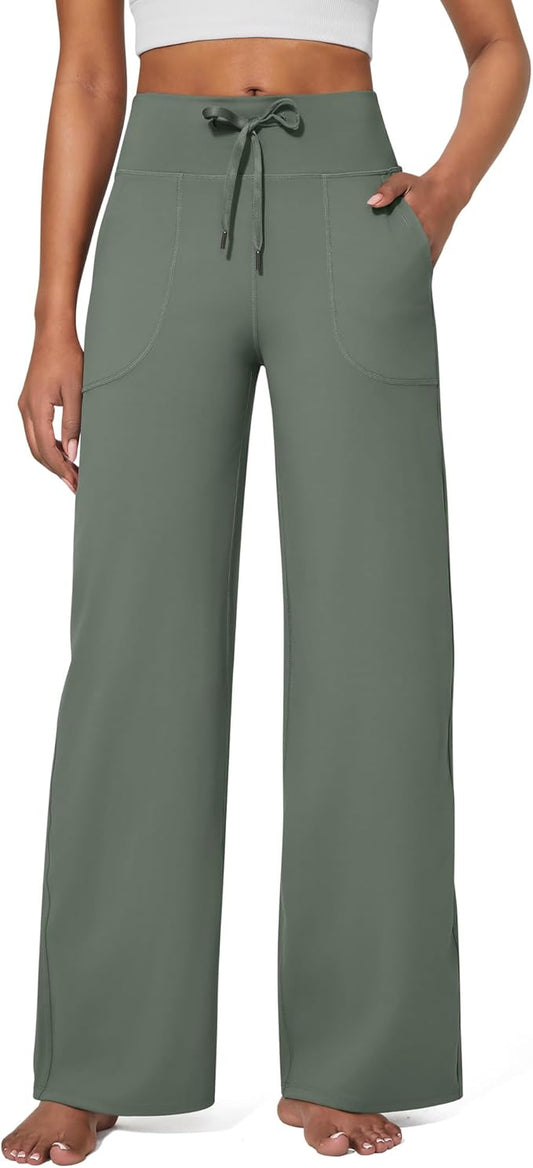 G4Free EverGoing Wide Leg Pants for Women Yoga Pants High Waist Sweatpants with Pockets Stretch Lounge Pants Comfy