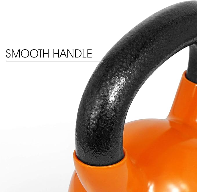 Yes4All Kettlebell, Vinyl Coated Kettlebell Cast Iron Sets with Stable Flat Bottom for Full Body Workout, Push up, Grip Strength Training & Weights Exercises