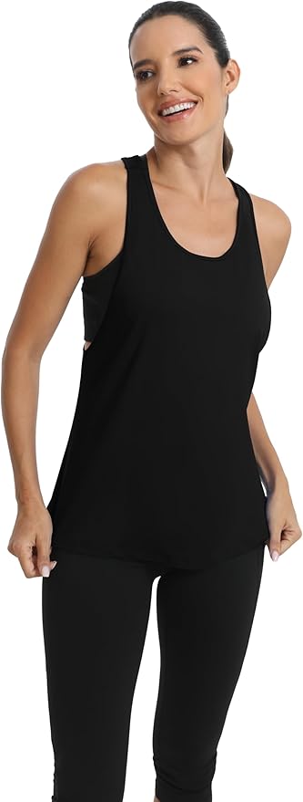 ICTIVE Workout Tops for Women Sleeveless Open Back Muscle Racerback Exercise Tank Shirts