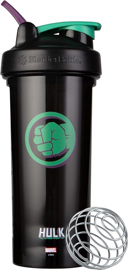 BlenderBottle Marvel Shaker Bottle Pro Series Perfect for Protein Shakes and Pre Workout, 28-Ounce, Hulk Fist